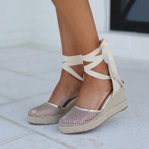 Shop The Muse Wedge Sandals with Ankle Tie, BRAND NEW!!